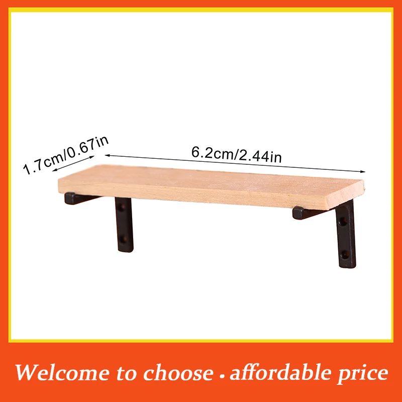

1pc Dollhouse Furniture Decoration Toys Dolls House Accessories 1:12Dollhouse Miniature Wood Wall Shelf Hanging Storage Rack
