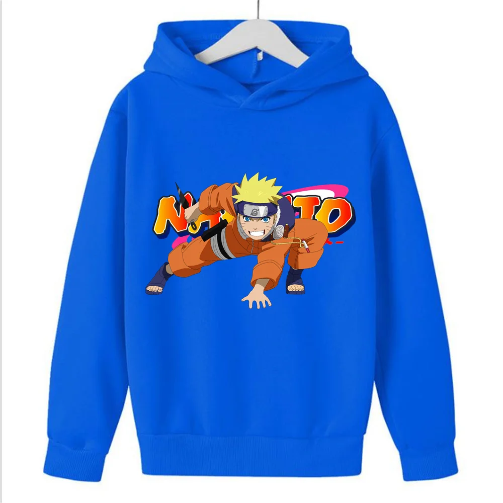 2024 New Naruto Anime Ninja Hoodie Kids Sasuke Clothes Boys Tracksuit Girls Clothing Hooded Casual Sweaters Spring Autumn Hooded