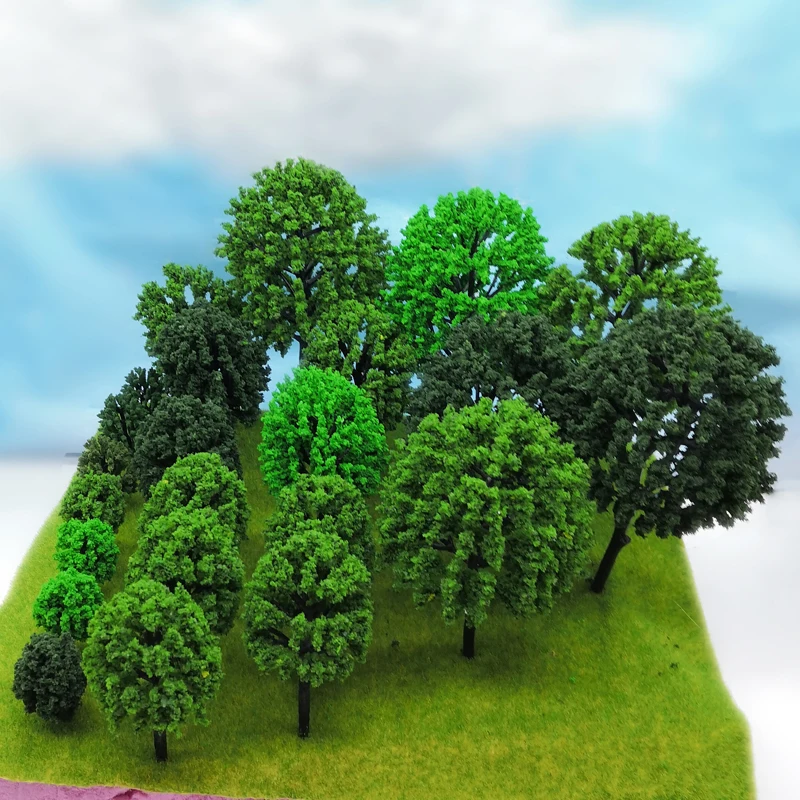 30pcs Model Mulberry Tree Simulation Green Leaf Tree Model Animation Military Photography Material Train Railroad Railway Layout