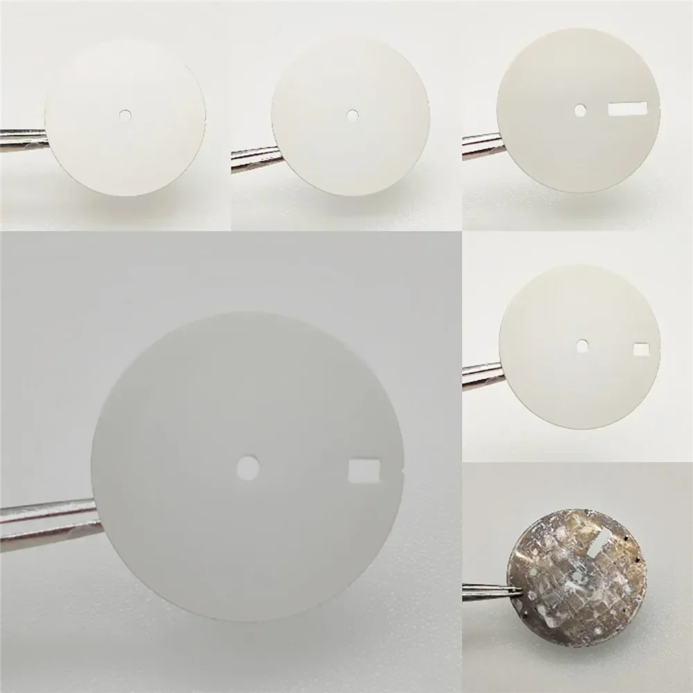 Циферблат 28,5 мм, белый матовый циферблат с календарем для механизма NH35 NH36 SKX007 SRPD79, детали для модификации часов, новый DIY