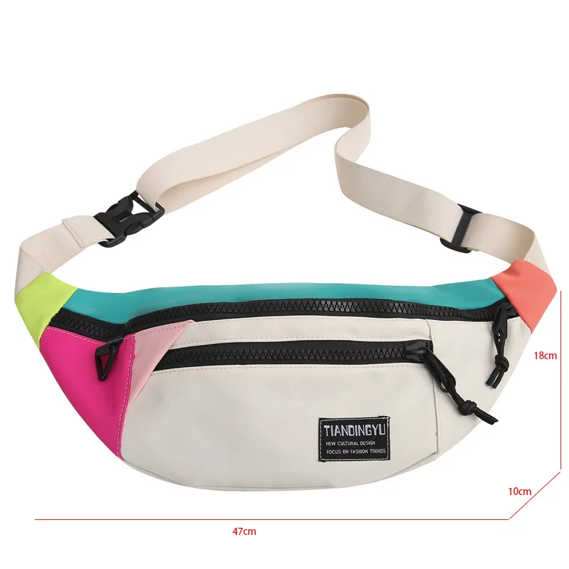 Large Capacity Storage Waist Bag Plaid Fanny Pack For Women Big Blet Bag Multi-Functional Nylon Chest Bags Banana Waist Packs