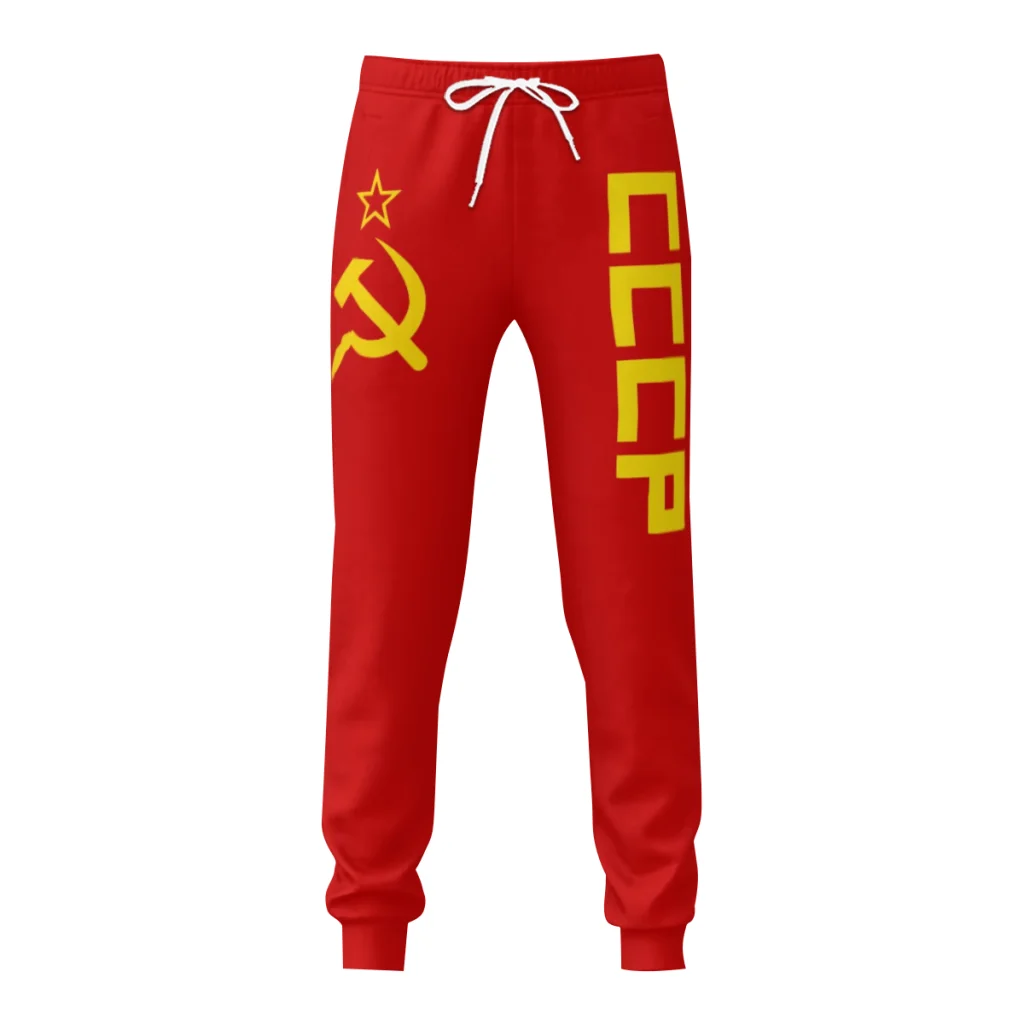 Pantalones deportivos para hombre con símbolo de la bandera de la Unión Soviética, con bolsillos, para correr, fútbol, multifunción, deportivos