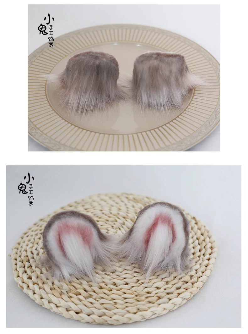 Original hand-made Headband Lolita Headwear Cute mouse ear gothic wind cosplay beast ear hairpin Hair Accessaries