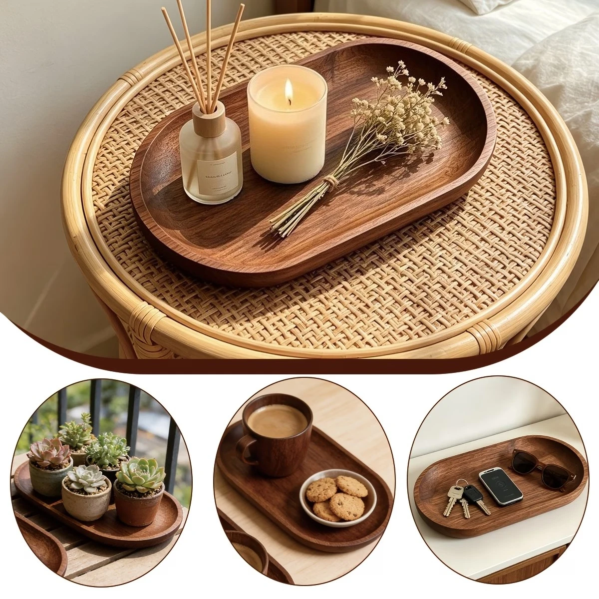 Custom Name Minimalist Wooden Storage Tray, Beautiful Home Desktop Decor, Exquisite Home Decor and Meaningful Personalized Gifts