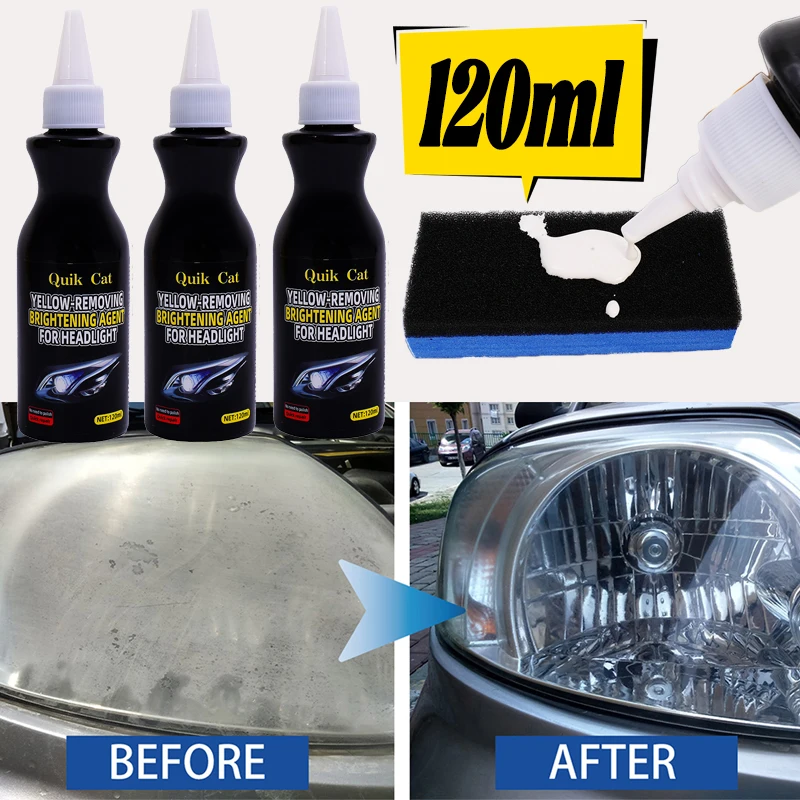 Car Headlight Restoration Polishing Kits Headlamp Scratch Remover Repair Cleaning Paste Remove Oxidation Headlight Polish Liquid