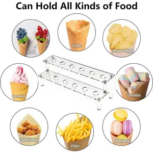 Transparente Acryl -Eiscremeunterstützung, Eiszapfen -Anzeigeunterstützung, Doppelschicht -Design, Desserttisch Organizer 6 Hauptverkauf Acrylunterstützung für Eiscreme - №1