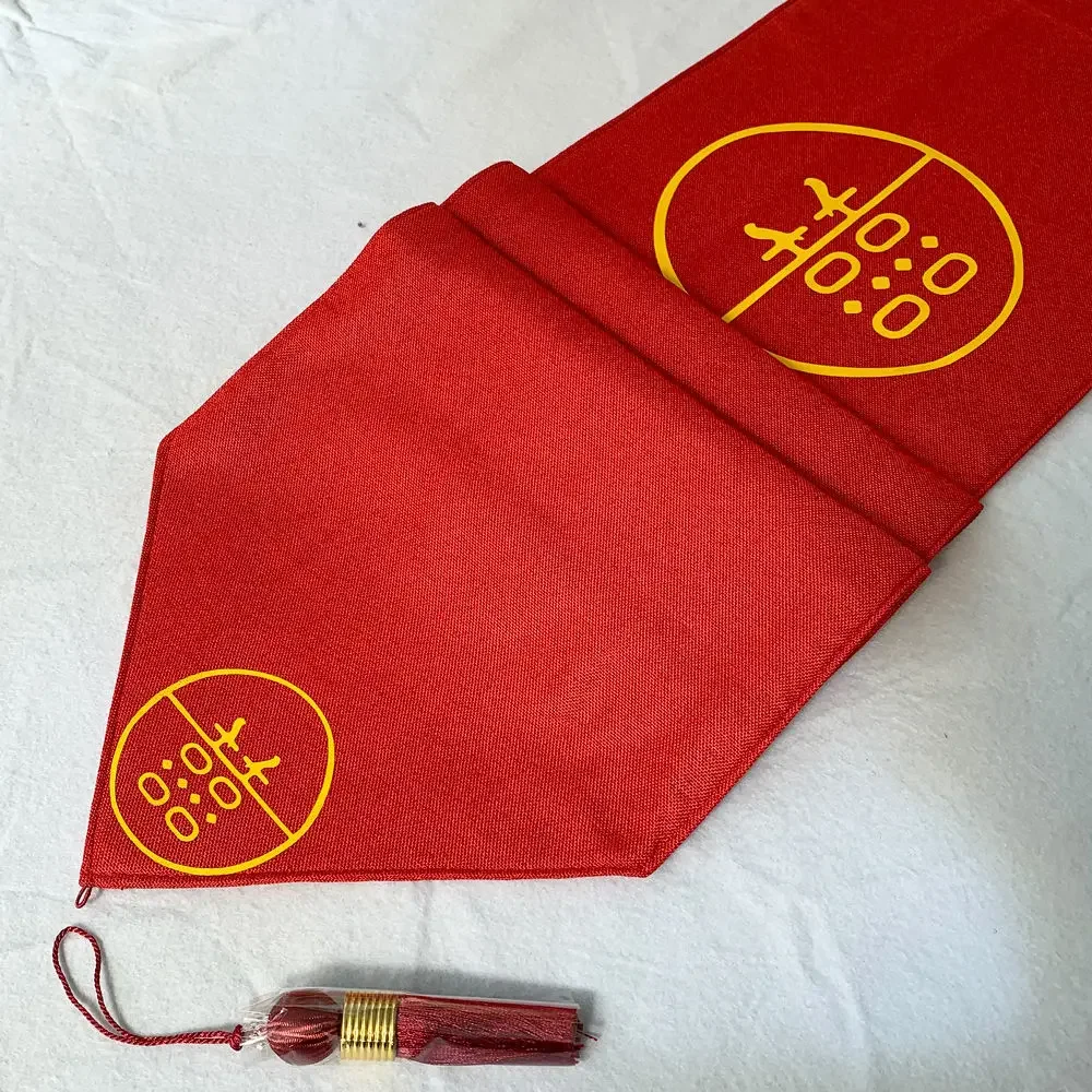 Camino De Mesa estilo chino letra bandera decorativa tela De boda cubierta De comedor roja antiincrustante Camino De Mesa Festival 2015