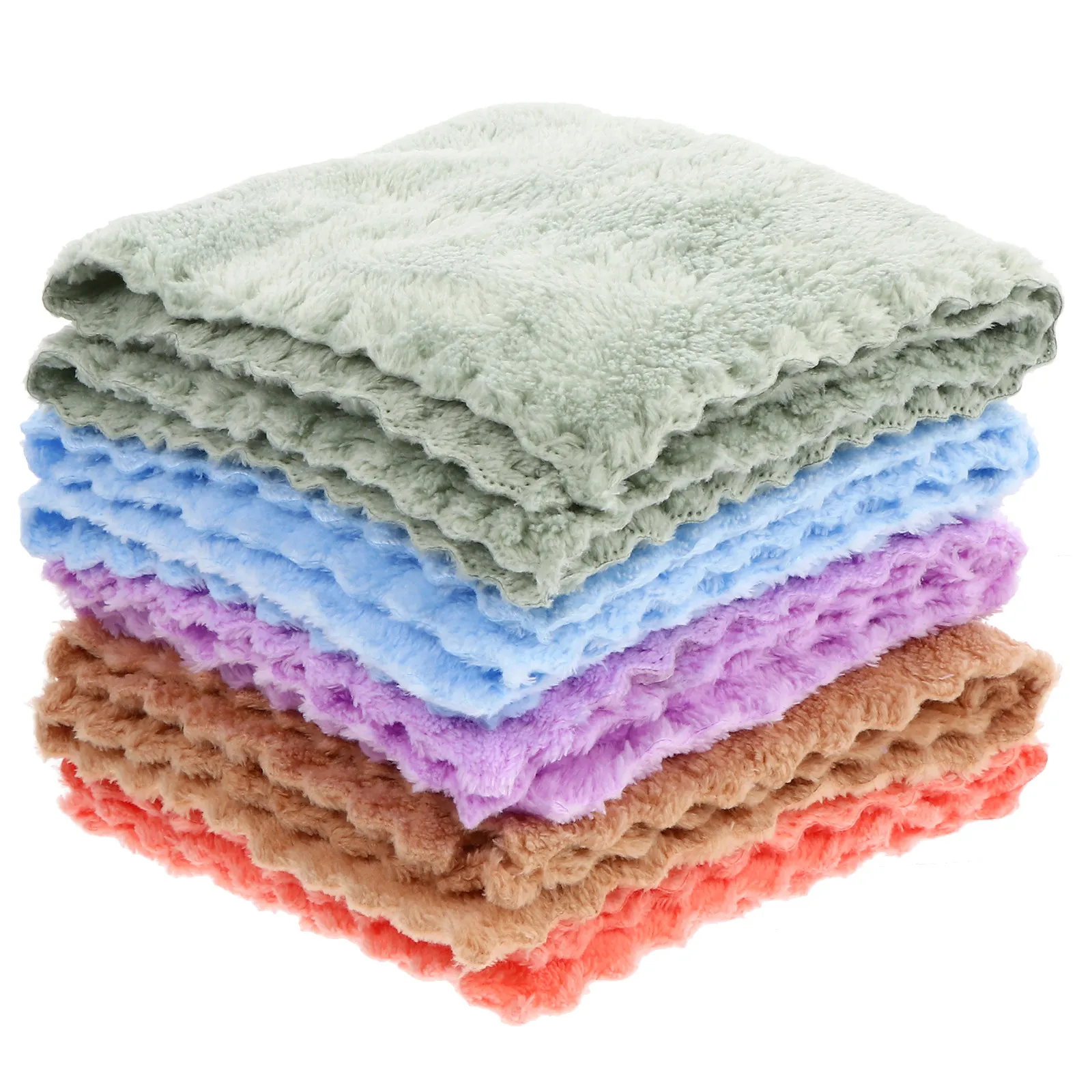 

10Pcs Premium Coral Fleece Baby Face Towels Ultra Soft Skin Friendly Quick Dry Water Absorption Newborn Washcloth Toddler Bath