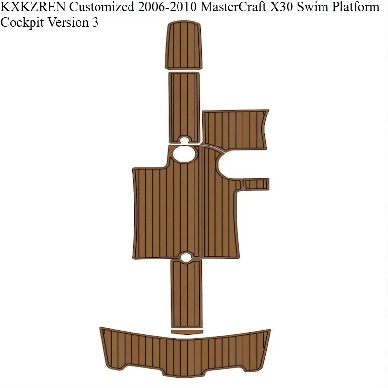 

KXKZREN Custom 2006-2010 MasterCraft X30 Плавательная платформа Cockpit Version 3, самоклеящаяся напольная подушка Baot, нескользящий коврик для палубы