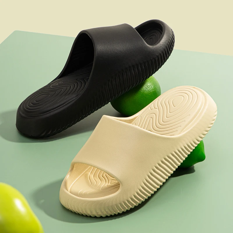 

Летние женские тапочки из ЭВА, дизайнерская подошва с отпечатками пальцев, нескользящие мужские пляжные сандалии, уличная спортивная обувь, мягкие воздушные шлепанцы для пар