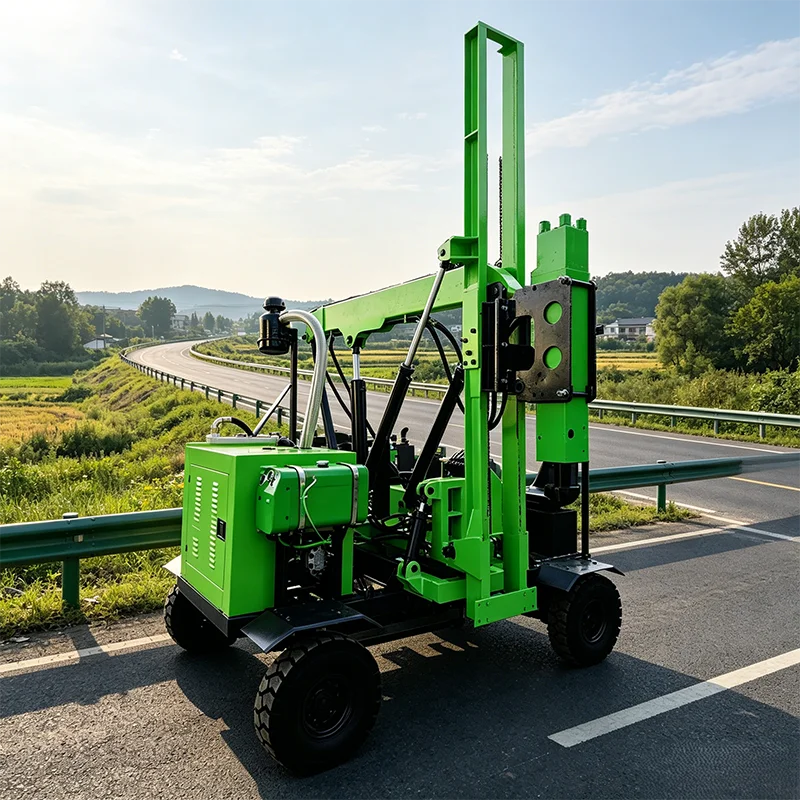 Waterproof Dustproof Guardrail Pile Driver All-weather Machine For Traffic Guardrail Erection Works