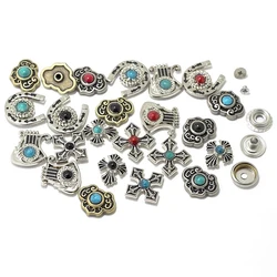 1 Set Snaps Fastener Metal Buttons Nail Rivet With Bead Decoration For Leathercraft Bag Snap Button Leather Sewing Accessories