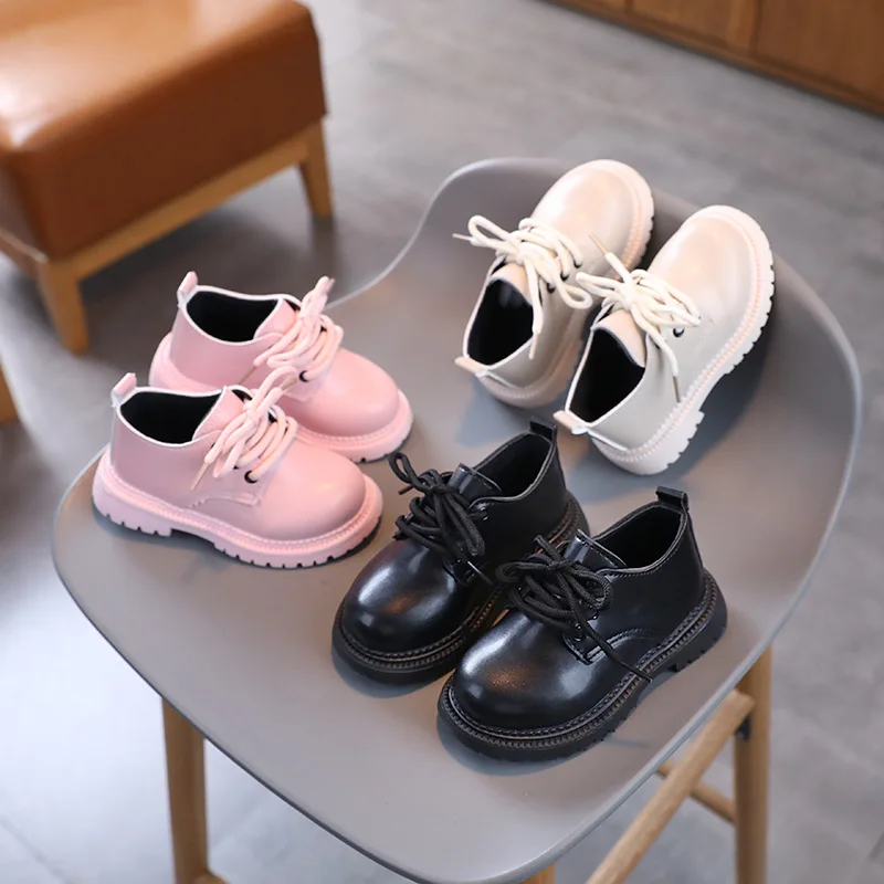 Kids Leather Shoes School Performance Versatile Children's Shoe for Girl Fashion Simple Trend Non-slip Boys Causal Stage Shoes