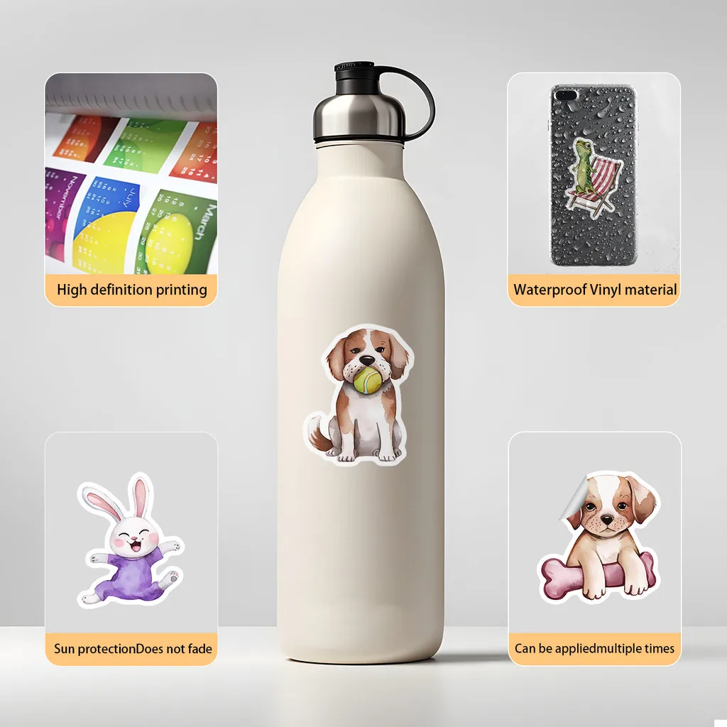 50PCS Cute Animal Graffiti Stickers - Decor for Notebook, Computer, Luggage & Thermos, Waterproof Design AnimeWorlds Store