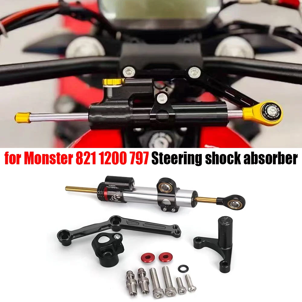 for Ducati Monster 821 1200 797 motorcycle accessory 2014-2021 CNC steering stabilizer bracket Steering shock absorber suit