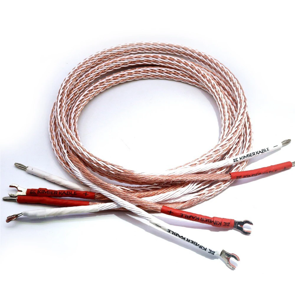 High Quality 12TC Speaker Cable Rhodium-Plated Plug 2 in 2 out Main Speaker Cable Amplifier Cable Turn Y Plug