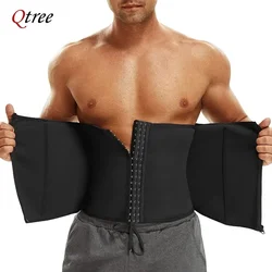 Qtree Men Waist Trainer Corset Tummy Control Fitness Shapewear Workout Trimmer Girdle Slimming Body Shaper Hot Neoprene Belt