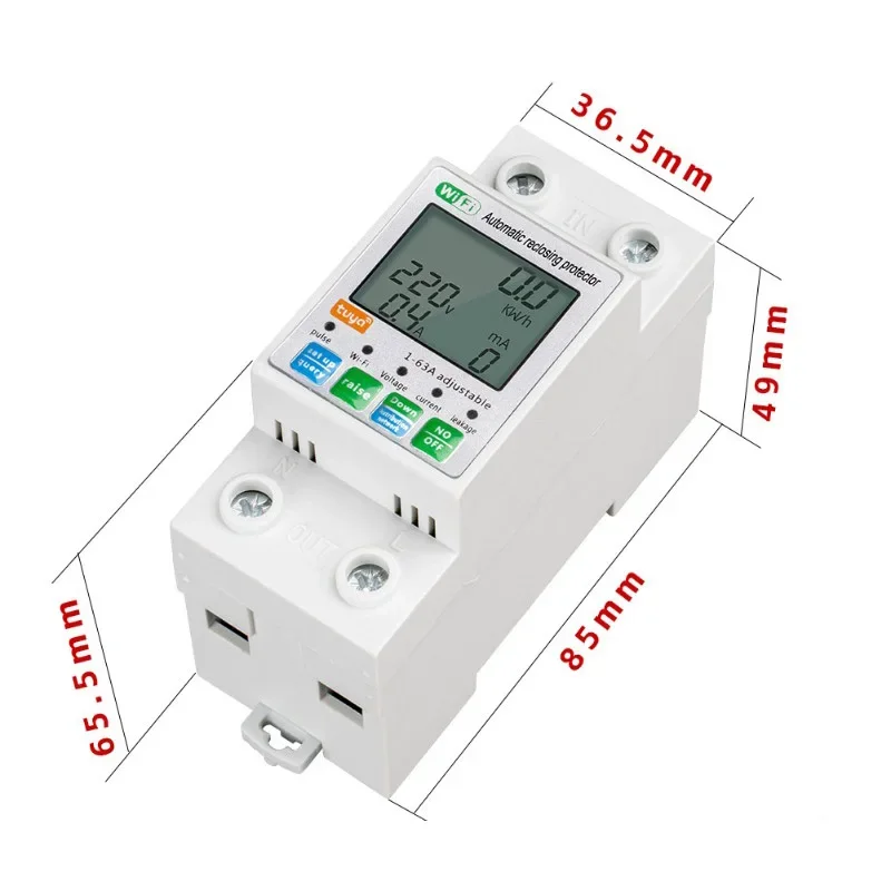 WIFI Automatic Transfer Switch 63A Smartlife TUYA Circuit Breaker Energy Meter Timer with Voltage Current and Leakage Protection