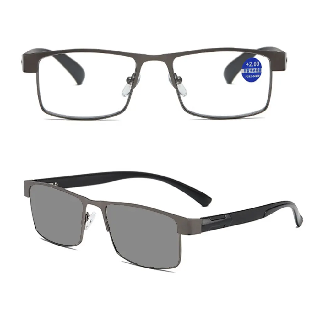 SNQP Titan Legierung Lesebrille Männer Business Photochrome Hyperopie Brillen mit Dioptrien Bis +4,0 Einfache Presbyopie Brillen 3