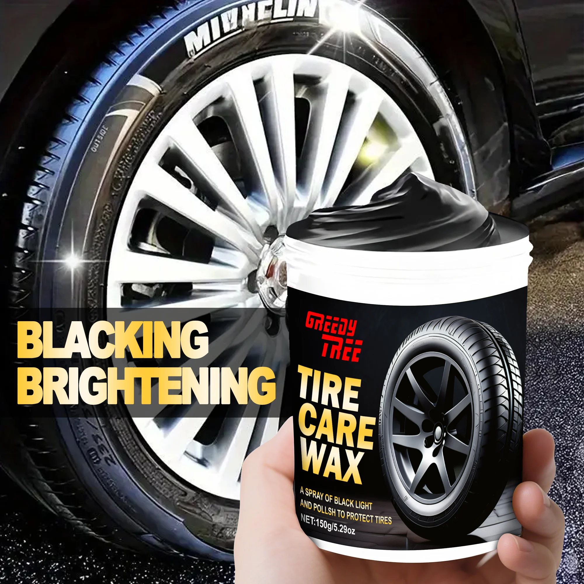 Ultimate Tire Shine Spray and Dressing – High Gloss Black Tire Polish with UV Protection, Long-Lasting Tire Coating Wax for Cars
