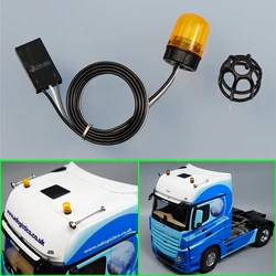 LED warning Engineering light 360 degree rotating Lamp Excavator lights For 1/14 Tamiya RC Truck Tipper Actros Scania R470 MAN