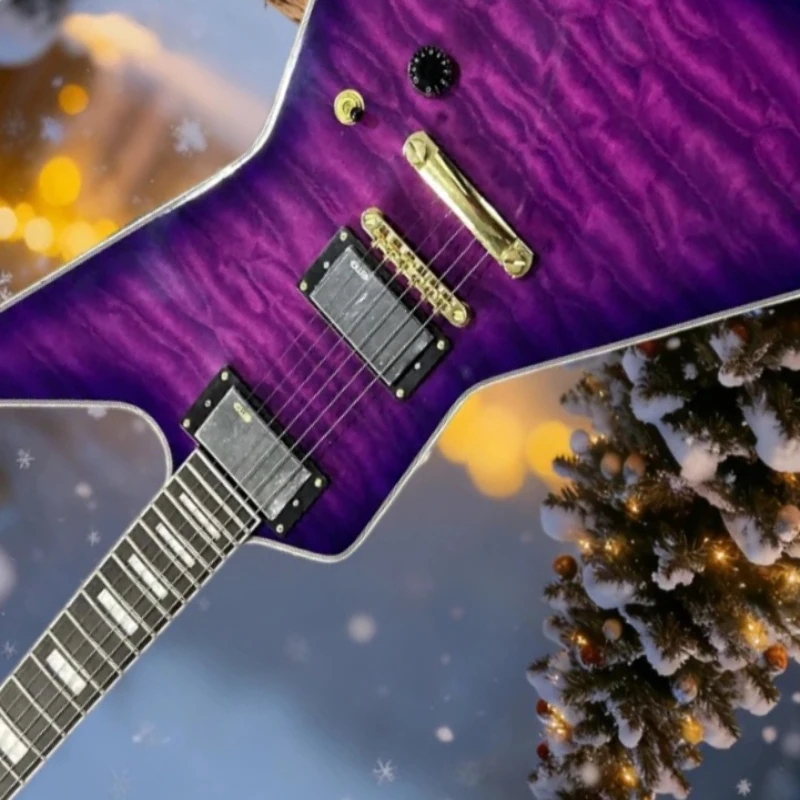 

Free Delivery Purple E 22 Tone Mahogany Body Rosewood Neck Highly Infectious Gift Merry Christmas Electric Rock Music Guitar