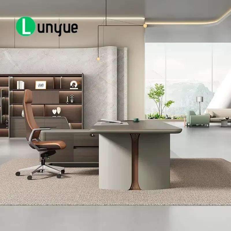 Luxury Modern L Shaped Executive Desk High Tech Office Furniture for CEO  Manager Computer Workstation Home Business