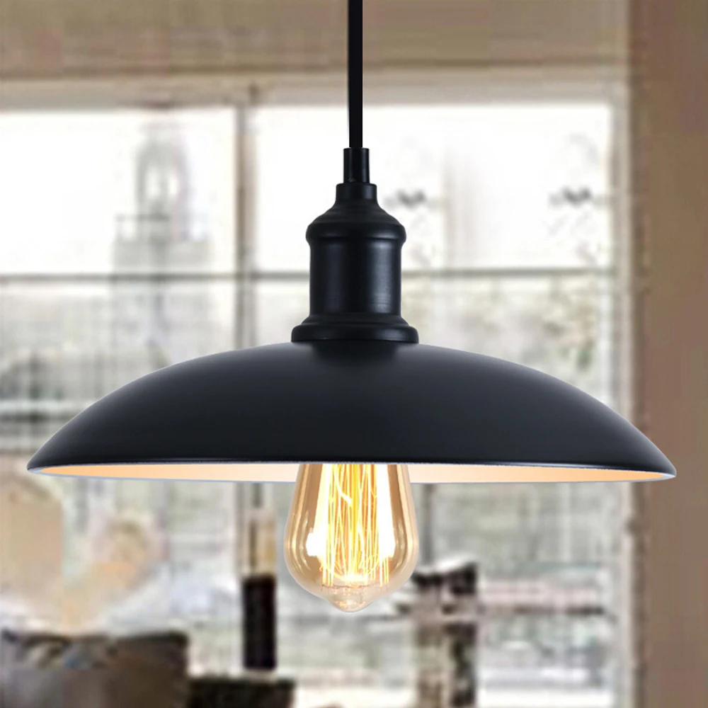 Vintage Pendant Light Nordic Retro Loft Iron Lights Industrial Hanging Lamp Lighting Fixture for Cafe Bar Home Decor Lampshade