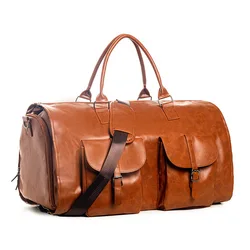 Large Size Luggage Travel Bag Big Business Handbag Designer Hanging Convertible Hand Carrying PU Leather Solid Zippers Tote Bag