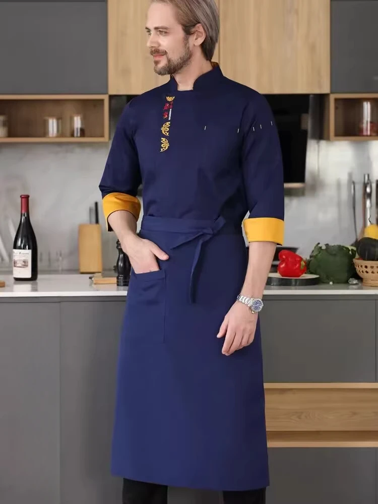 

Фартук для шеф-повара кухни, половина тела, противообрастающий, водонепроницаемый, маслостойкий холст