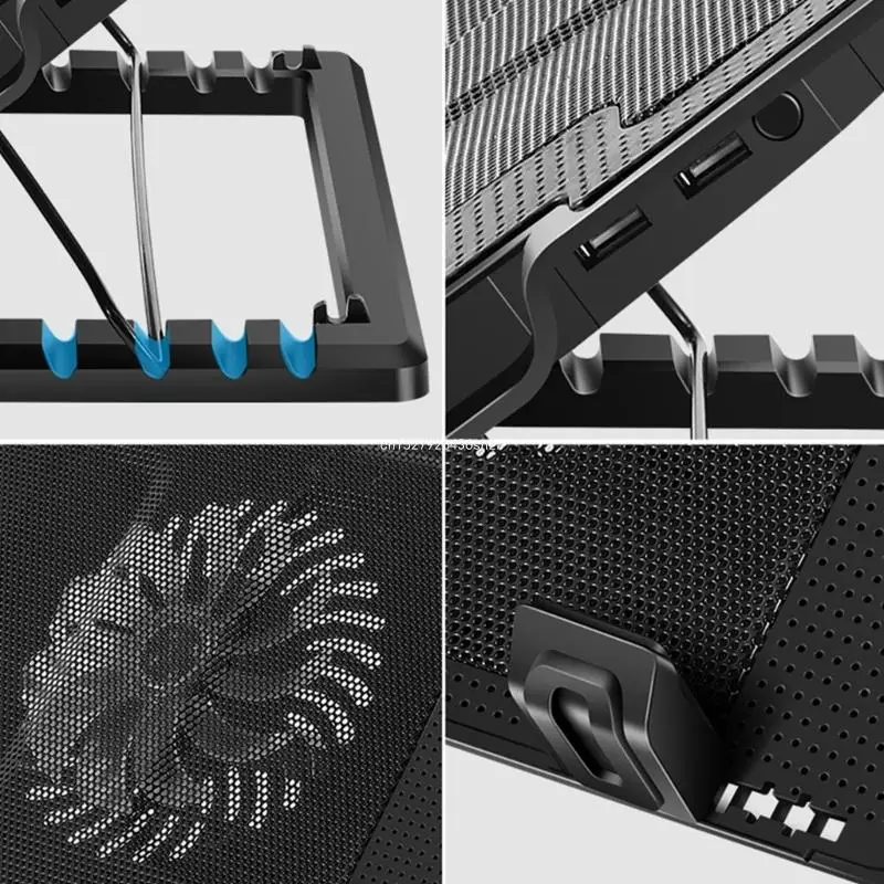 노트북 냉각 패드 노트북 쿨러 스탠드 노트북 팬 냉각 패드 11-18 인치 노트북 노트북 조용한 팬 조정 가능한 Dropship