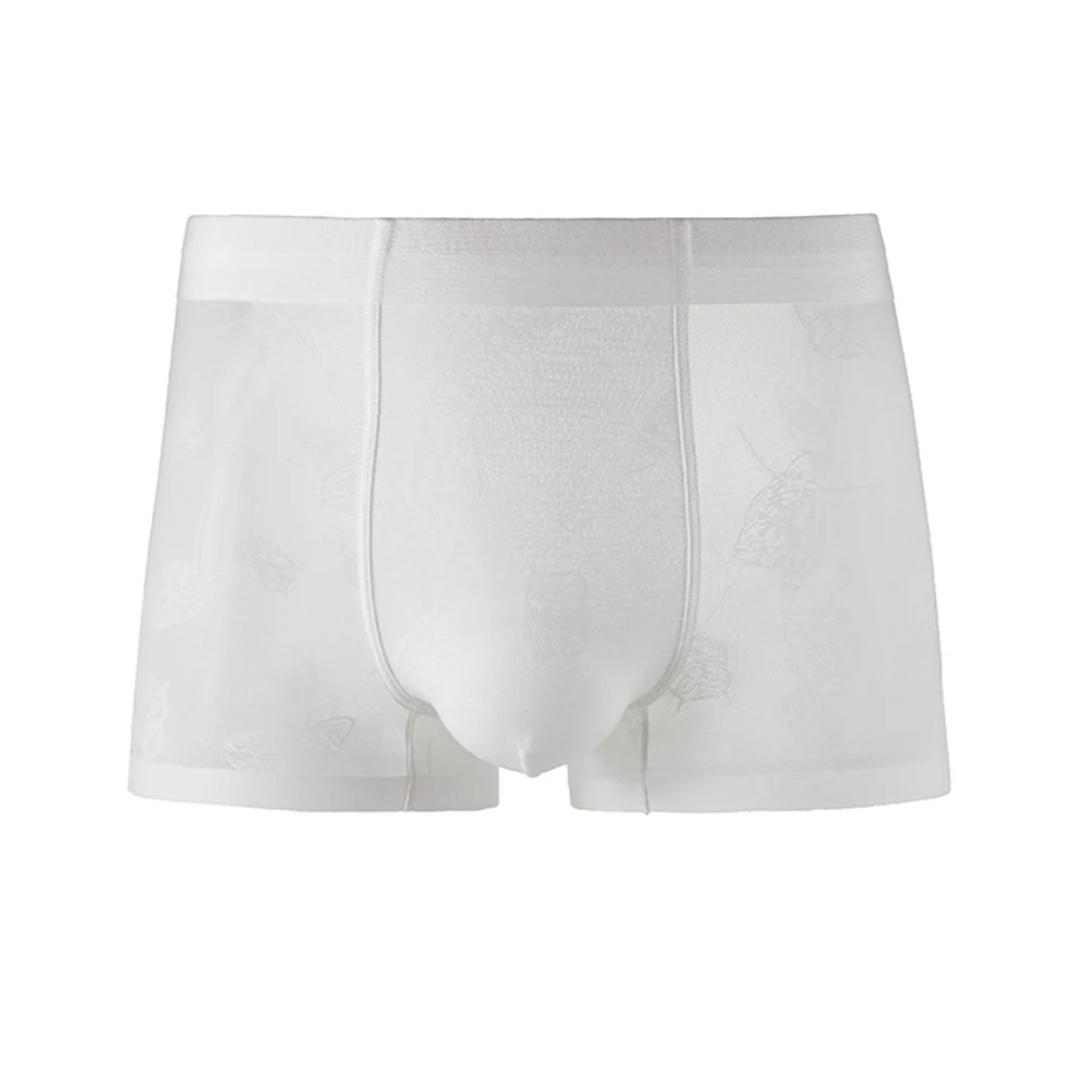 Ultra Thin Men\\\'s Jacquard Mesh Breathable Sheer Boxer Shorts Trunks Underwear Suitable for Daily Use and Active Lifestyle