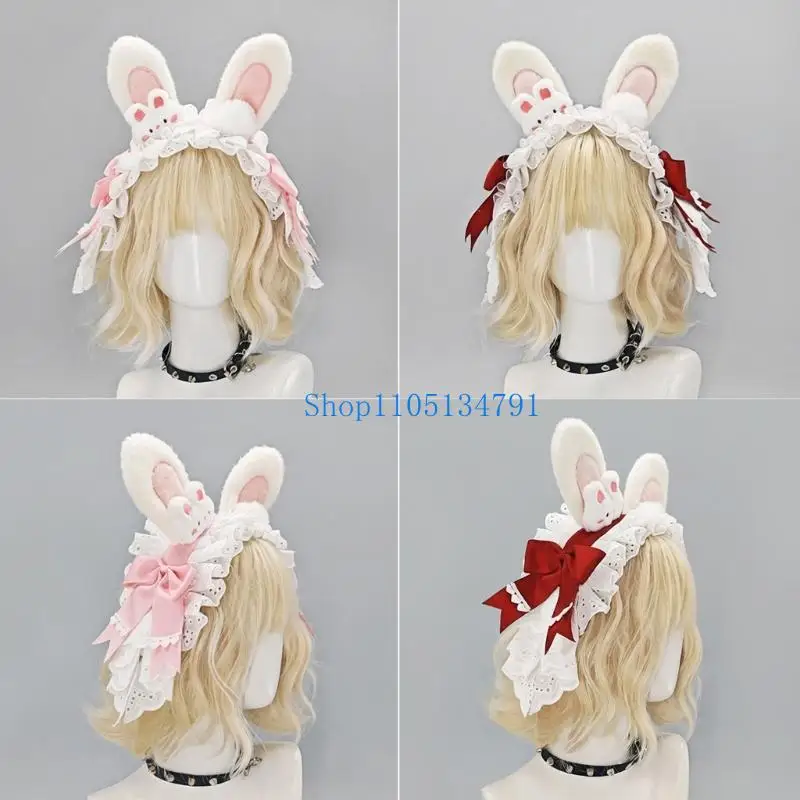 

98km Adorable Rabbits Headband Hair Decors For Women Teens Costume Props