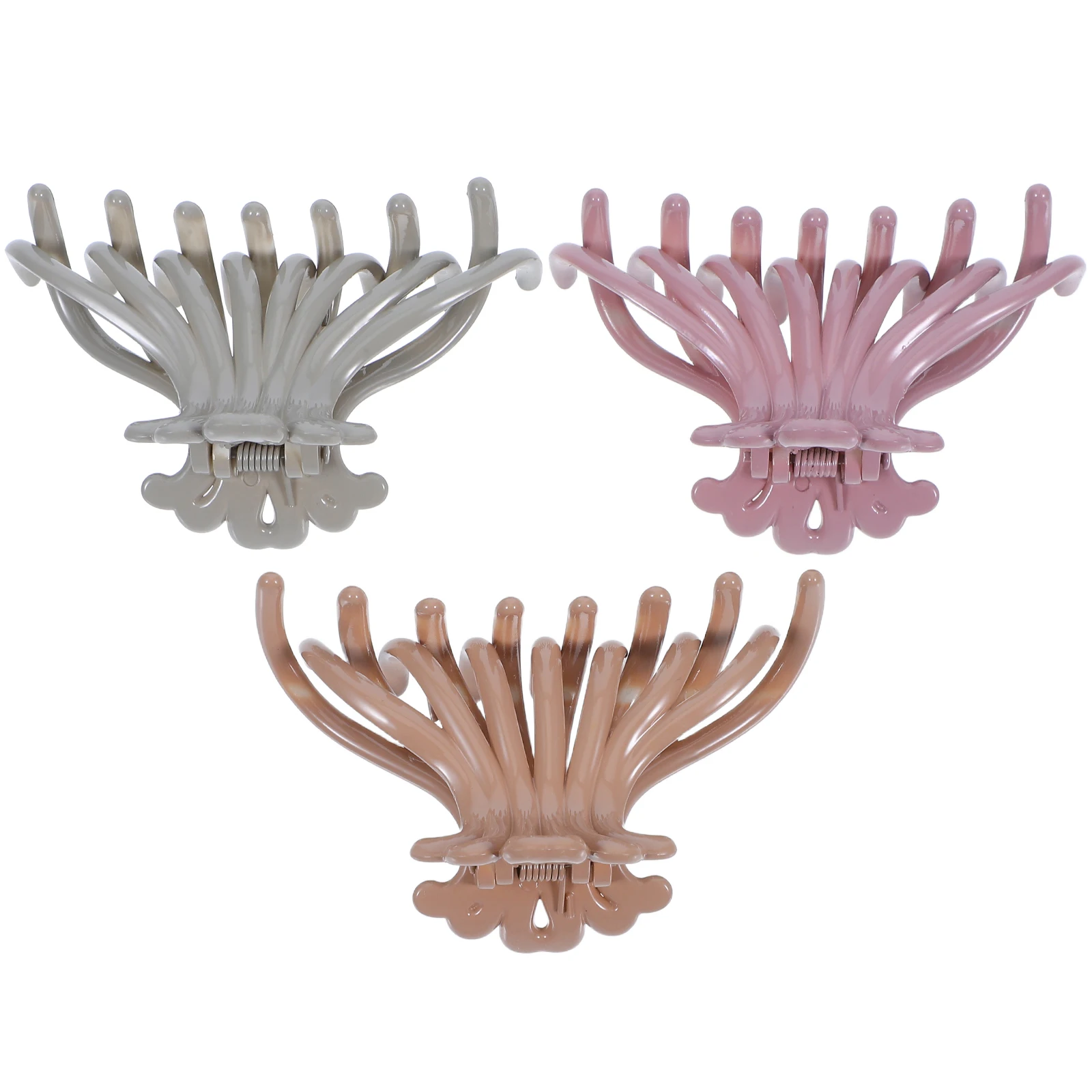 

3Pcs Elegant ABS Hair Accessories Finest Craft Easy to Use Non-Slip Jaw Clip for Women Girls Beige Khaki Gift