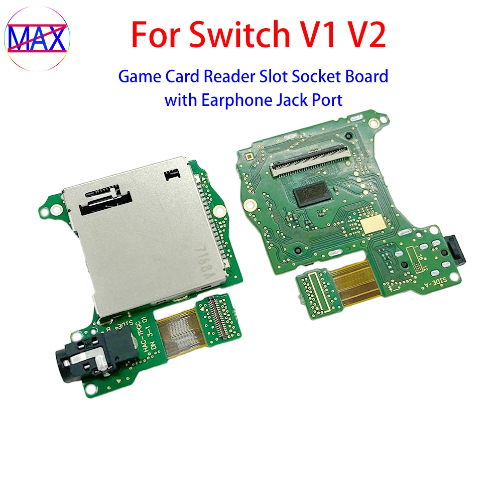 

2pcs Universal Game Card Reader Slot Socket Board with Earphone Jack Port For Nintendo Switch V1 V2 Console Game Card Repair