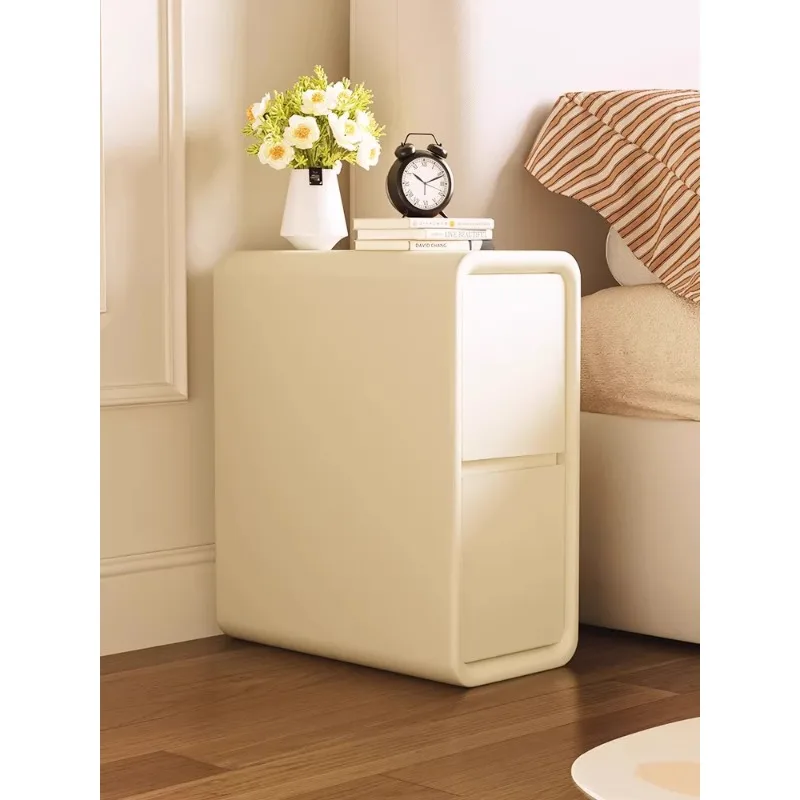 Cream wind extremely narrow bedside table, bedroom narrow side storage cabinet, simple household bedside small cabinet, crevice