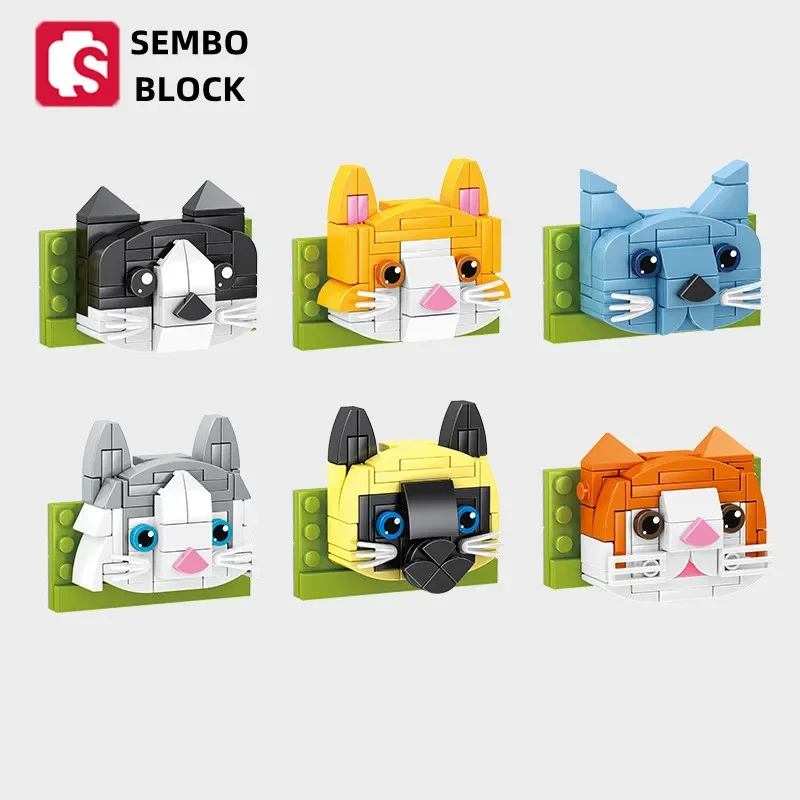 

SEMBO blocks Cute cat refrigerator magnet gourmet food Magnetic decorative model DIY assembly kids toys girls gifts ornaments