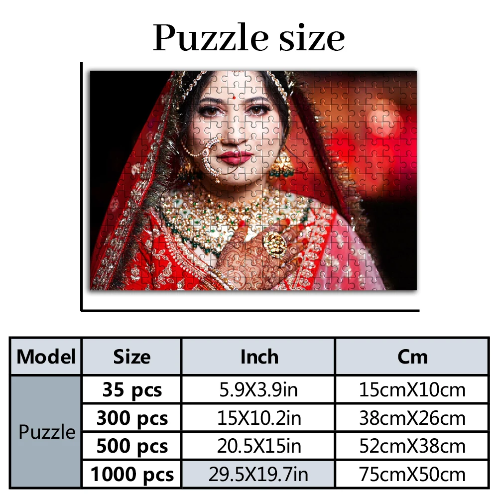35/300/500pcs girl Custom Poster Custom DIY Personalised Photo Portrait Puzzles Customizable Poster For Kids Toy boyfri