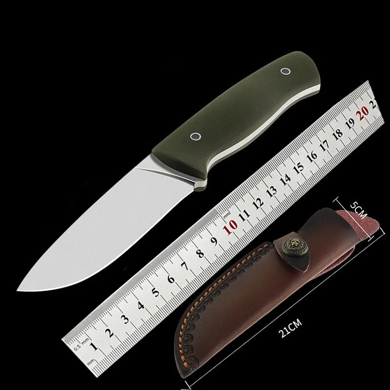 

New Pocket Camping Outdoor Knives D2 Blade G10 Handle Fixed Blade Knife Survial Tactical Hunting Knife EDC Tools K Sheath
