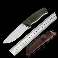 New Pocket Camping Outdoor Knives D2 Blade G10 Handle Fixed Blade Knife Survial Tactical Hunting Knife EDC Tools K Sheath