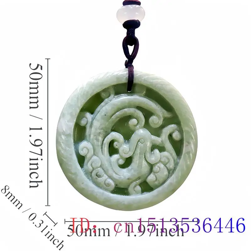 Green Natural Real Jade Phoenix Pendant Necklace Charm Fashion Talismans Luxury Gift Gifts for Women Men Vintage Amulet Chinese