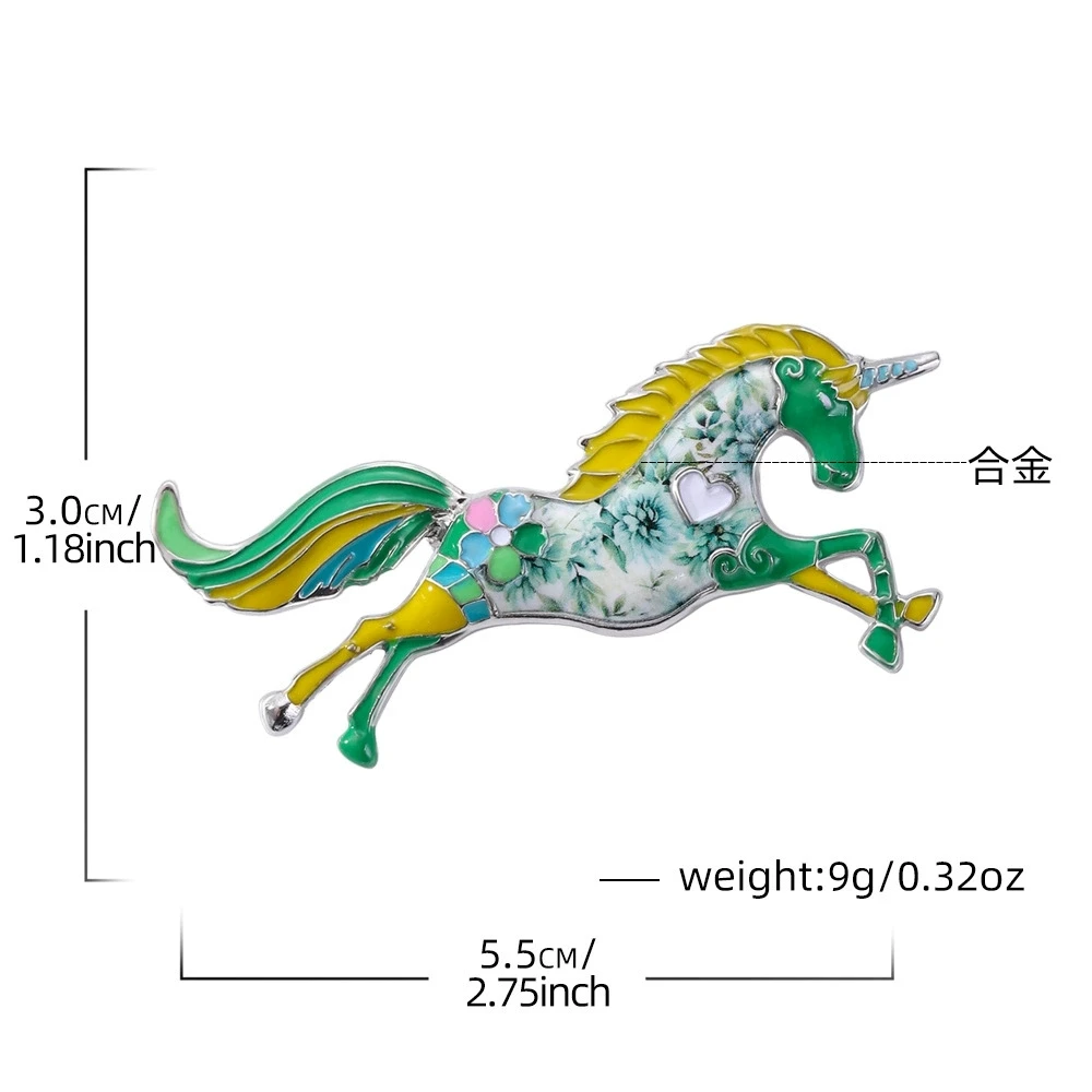 New retro unicorn brooch, fashionable, super beautiful, high-end, pony painting oil animal breast flower wholesale