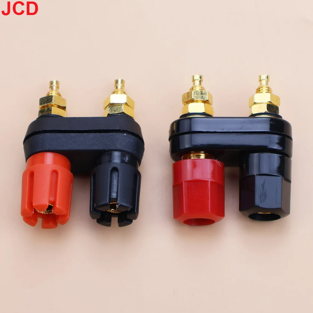 JCD 1PCS Banana Plugs Couple Terminals Red Black Connector Amplifier Terminal Binding Post Banana Speaker Plug Jack