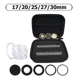 42Pcs 30mm Coin Capsules Cases with (17/20/25/27mm) Black Foam Gaskets and Storage Bag for Coin Holder Collector Coin Collection