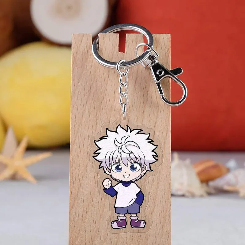 Anime HUNTER X HUNTER Keychain Cartoon Figure Killua Zoldyck Kurapika Acrylic Pendant Keyring cartoon Anime Key Chain Wholesale