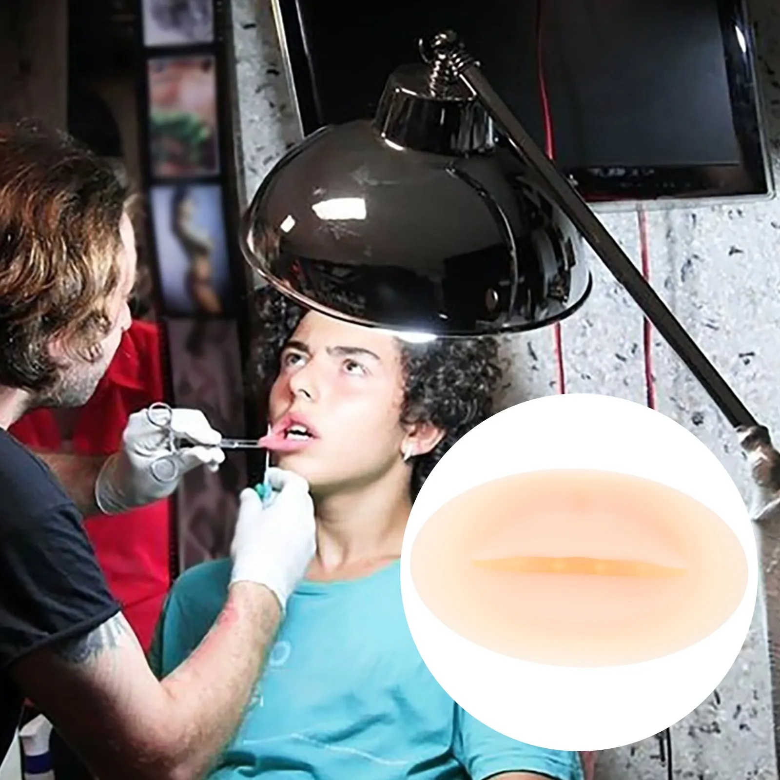 Silicone 3D Lip Tattoo Practice Fake Skin Smooth Surface Realistic Touch Mouth Practice Skin Mouth Fake Lips