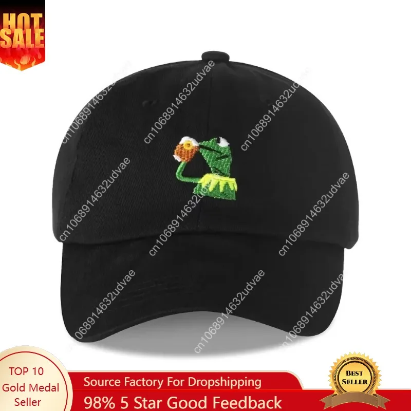 Kermit The Frog Adjustable  Embroidered Baseball Cap - Unisex Classic Dad Trucker Hat