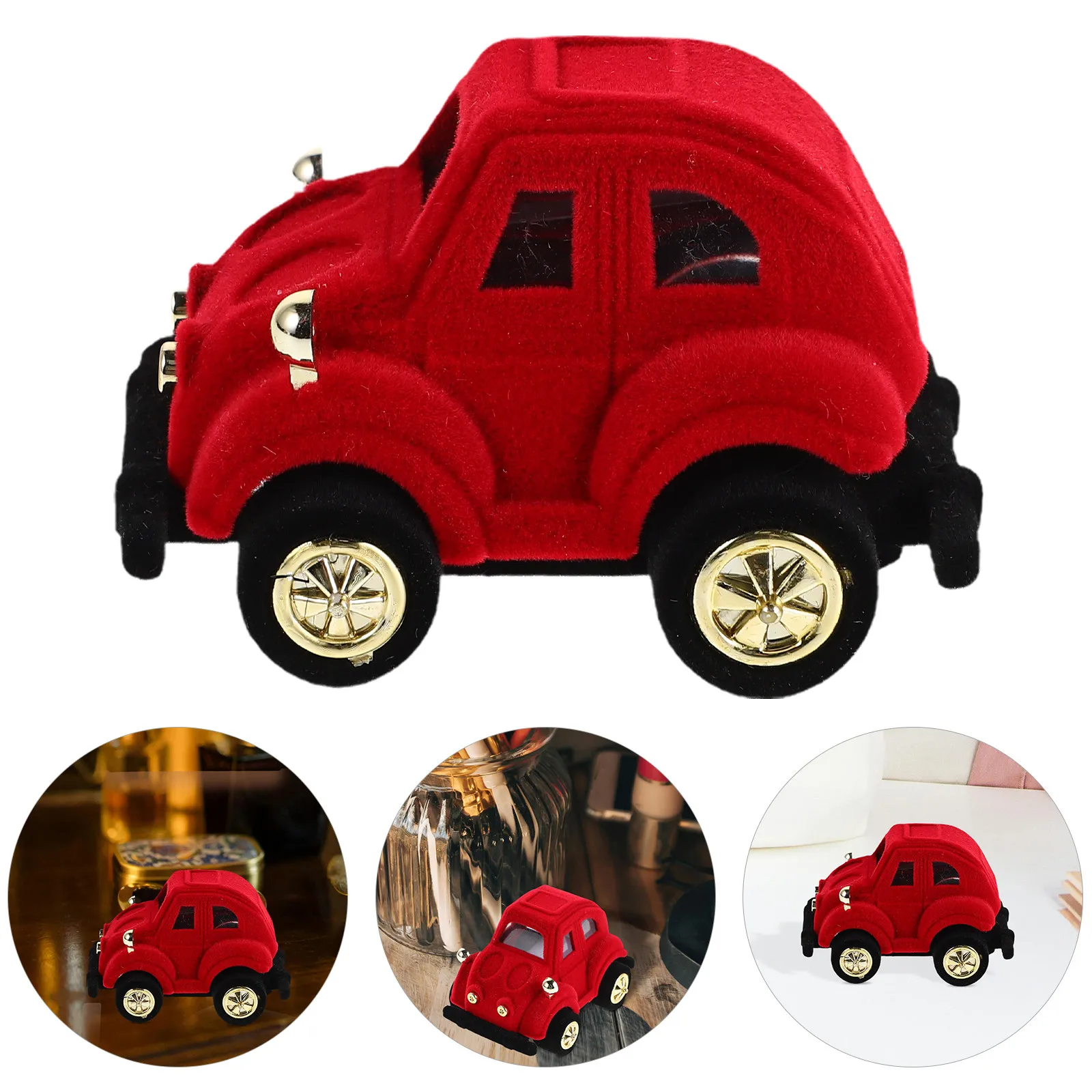 

Милая коробочка для колец и серег в виде мультяшной машинки для женщин: органайзер для ювелирных украшений на помолвку, свадьбу, годовщину, День святого Валентина