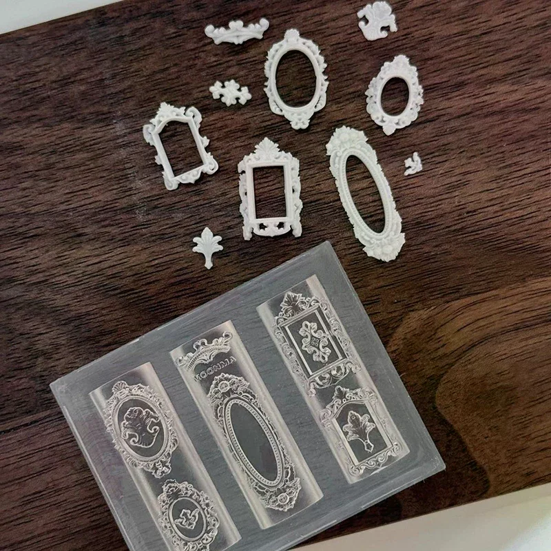 European Retro Photo Frame Shape Silicone Nail Mold Nail Stamping Nails DIY Nail Salon Design Stereoscopic Manicure Art Tool