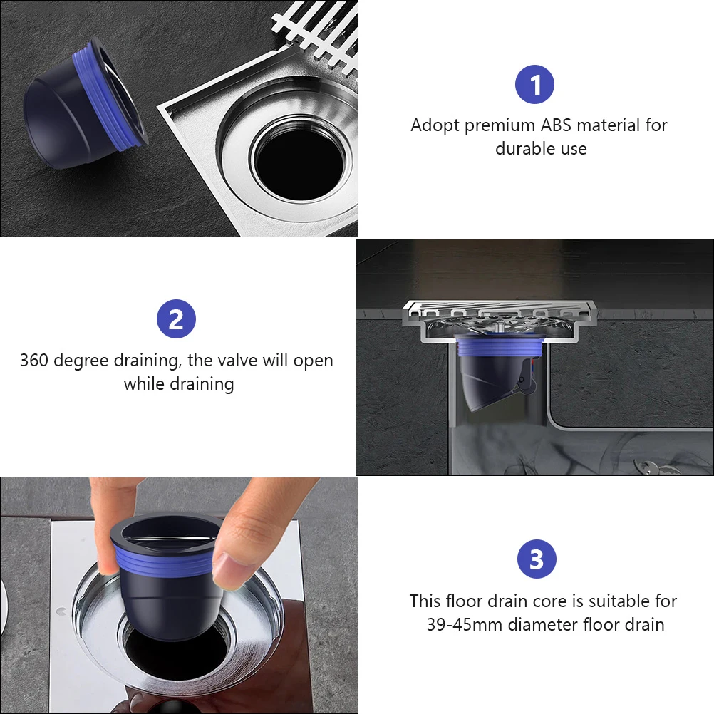 

2pcs Floor Drain Core Plug Strainer Filter Set For Bathroom Kitchen Toilet Sewer Anti-Clogging Odor Blocking Durable Drain Cover